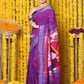 Very Much Indian Rajsi - Handloom Pure Cotton Paithani With Radha Krishna Pallu - Dual Tone Purple | Swadesiicart