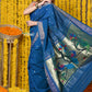 Very Much Indian Rajsi - Handloom Pure Cotton Paithani With Peacock Pallu - Teal Blue | Swadesiicart