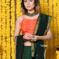 Very Much Indian Rajsi - Designed by VMI! High Quality Mul Cotton Handloom Woven Saree With Sleek Border in Green | Swadesiicart