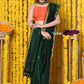 Very Much Indian Rajsi - Designed by VMI! High Quality Mul Cotton Handloom Woven Saree With Sleek Border in Green | Swadesiicart
