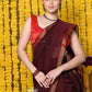 Very Much Indian Rajsi - Designed by VMI! High Quality Mul Cotton Handloom Woven Saree With Sleek Border in Maroon | Swadesiicart
