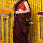 Very Much Indian Rajsi - Designed by VMI! High Quality Mul Cotton Handloom Woven Saree With Sleek Border in Maroon | Swadesiicart