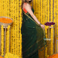 Very Much Indian Rajsi - Designed by VMI! High Quality Mul Cotton Handloom Woven Saree With Sleek Border in Green | Swadesiicart