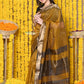 Very Much Indian Rajsi - Handloom Ari Checks Cotton Silk Saree with Golden Border in Yellow | Swadesiicart