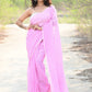 Very Much Indian Designer Pure Cotton Sarees with All over Linear Stripes - Light Pink | Swadesiicart