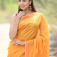 Very Much Indian Designer Pure Cotton Sarees with Classic Pallu - bright orange | Swadesiicart