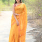 Very Much Indian Designer Pure Cotton Sarees with Classic Pallu - bright orange | Swadesiicart