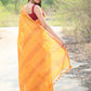 Very Much Indian Designer Pure Cotton Sarees with Classic Pallu - bright orange | Swadesiicart