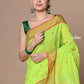 Very Much Indian Rajsi - Handloom Pure Cotton Paithani With Pichwai Pallu - Lime Green | Swadesiicart