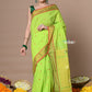 Very Much Indian Rajsi - Handloom Pure Cotton Paithani With Pichwai Pallu - Lime Green | Swadesiicart