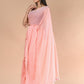 Very Much Indian Designer Pure Cotton Sarees with All over Linear Stripes - Peach | Swadesiicart