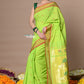 Very Much Indian Rajsi - Handloom Pure Cotton Paithani With Pichwai Pallu - Lime Green | Swadesiicart