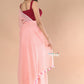 Very Much Indian Designer Pure Cotton Sarees with All over Linear Stripes - Peach | Swadesiicart