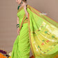 Very Much Indian Rajsi - Handloom Pure Cotton Paithani With Pichwai Pallu - Lime Green | Swadesiicart