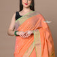 Very Much Indian Rajsi - Handloom Pure Cotton Paithani With Peacock Pallu - Peach | Swadesiicart