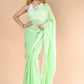 Very Much Indian Designer Pure Cotton Sarees with All over Linear Stripes - fern green | Swadesiicart