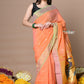 Very Much Indian Rajsi - Handloom Pure Cotton Paithani With Peacock Pallu - Peach | Swadesiicart