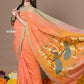 Very Much Indian Rajsi - Handloom Pure Cotton Paithani With Peacock Pallu - Peach | Swadesiicart