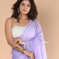 Very Much Indian Designer Pure Cotton Sarees with All over Linear Stripes - lavender | Swadesiicart