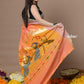 Very Much Indian Rajsi - Handloom Pure Cotton Paithani With Peacock Pallu - Peach | Swadesiicart