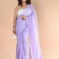 Very Much Indian Designer Pure Cotton Sarees with All over Linear Stripes - lavender | Swadesiicart