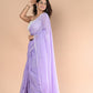 Very Much Indian Designer Pure Cotton Sarees with All over Linear Stripes - lavender | Swadesiicart
