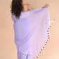 Very Much Indian Designer Pure Cotton Sarees with All over Linear Stripes - lavender | Swadesiicart