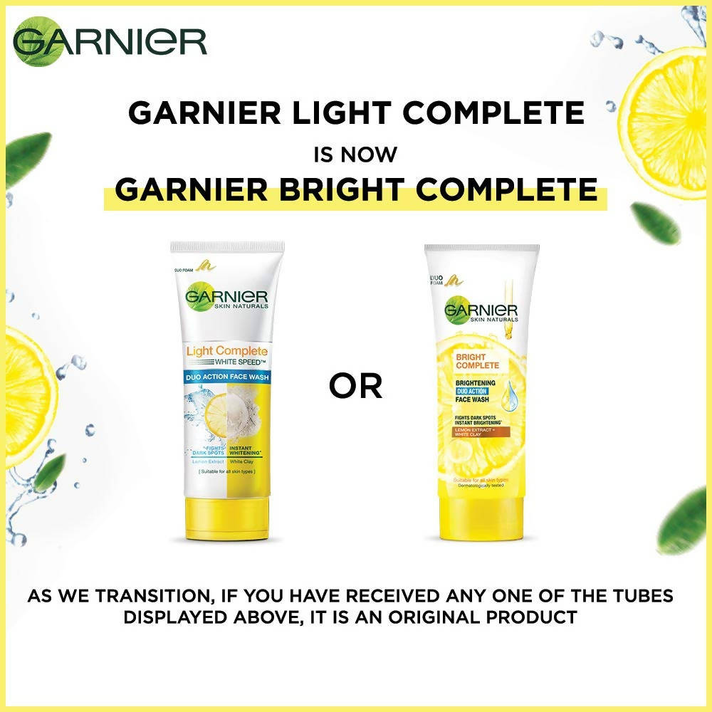 Garnier Bright Complete Brightening Duo Action Face Wash - Swadesiicart