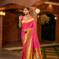 Jyoti Fashion Women's Baby Pink Paithani Silk Zari Woven Saree with Blouse | Swadesiicart