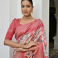Vishnu Weaves Women's Peach Banarasi Silk Saree with Blouse - Swadesiicart