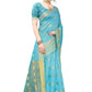 Vamika Banarasi Jacquard Weaving Sky Blue Saree | Swadesiicart