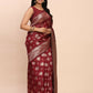 Astita Banarasi Silk Maroon Saree | Swadesiicart