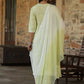 Juniper Women's Lime Green Cambric Floral Print Kurta Straight Pant And Duptta Sets | Swadesiicart