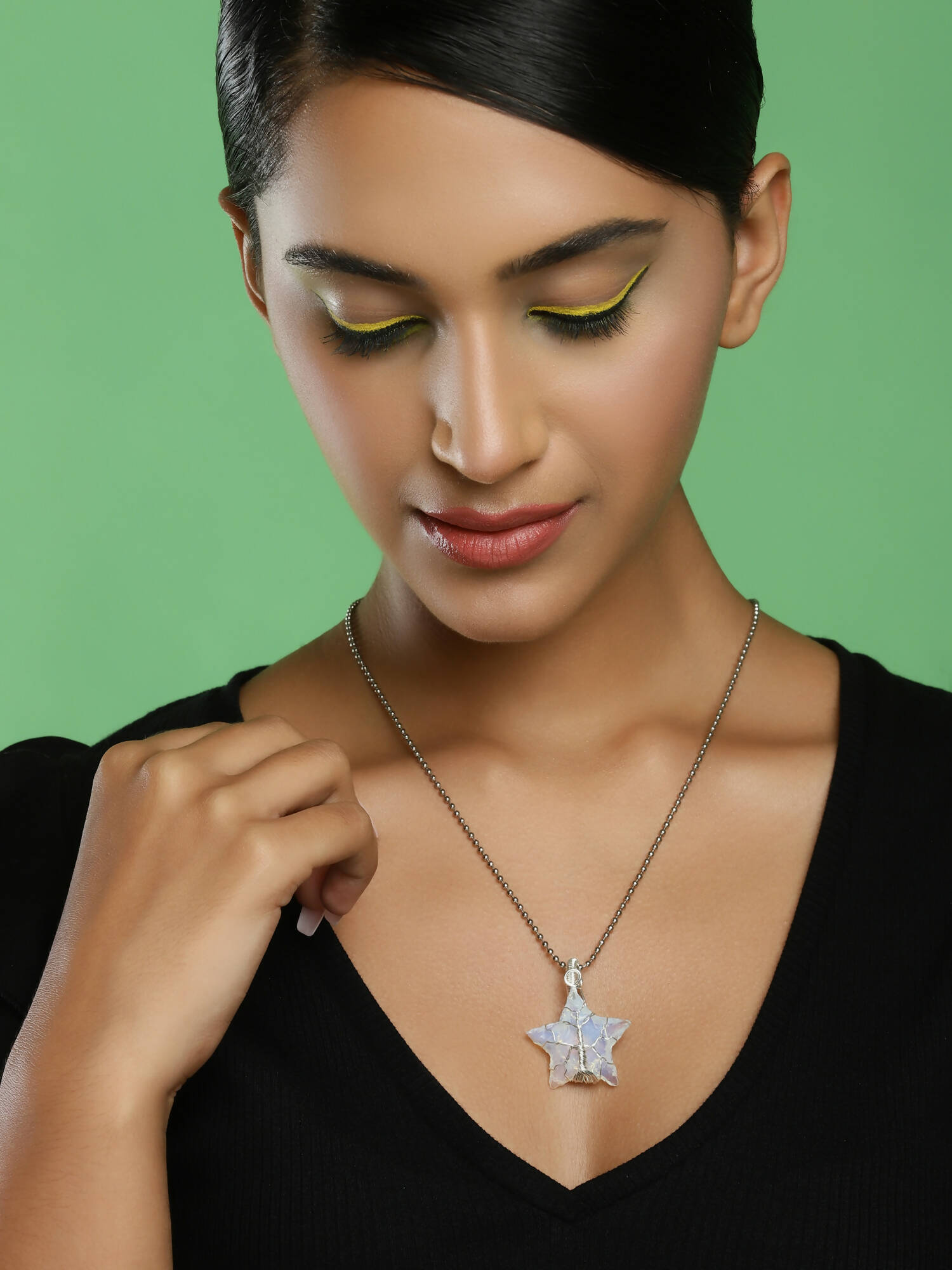 Women's Silver-Toned Blue Silver-Plated Handcrafted Chain - Ruby Raang | Swadesiicart