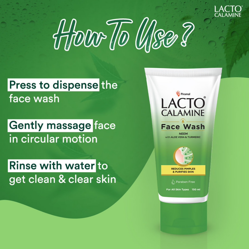 Lacto Calamine Facewash With Neem, Aloe Vera & Turmeric - Swadesiicart