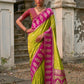 Vishnu Weaves Women's Pista Kanchi Silk Woven Saree with Blouse - Swadesiicart