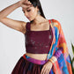 House of Panchhi Multi colour Organza Abstrack design digital print Semi-Stitched Lehenga choli & Dupatta | Swadesiicart