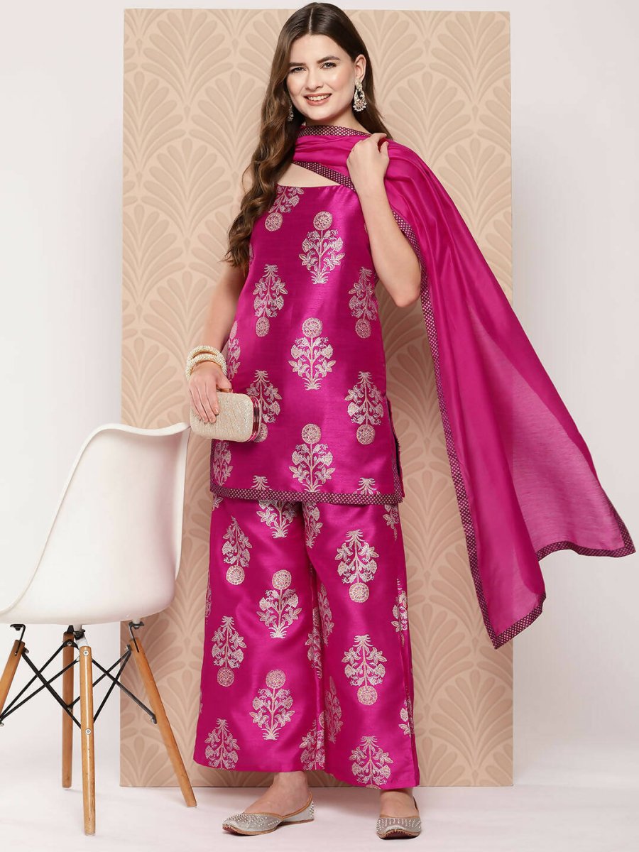 Ahalyaa Women's Traditional wear Kurta Set - Pink | Swadesiicart