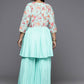 Ahalyaa Women's Traditional Wear Co-ords - Firozi - Swadesiicart
