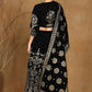 Juniper Women Black Velvet Printed Flared Lehenga Choli Sets | Swadesiicart