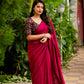 Red Jute Silk Woven Design Saree with Unstitched Blouse - Hiral Fashion | Swadesiicart