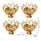 eCraftIndia Gold-Toned 2 Pieces Crystal Lotus Shape Brass Diyas | Swadesiicart