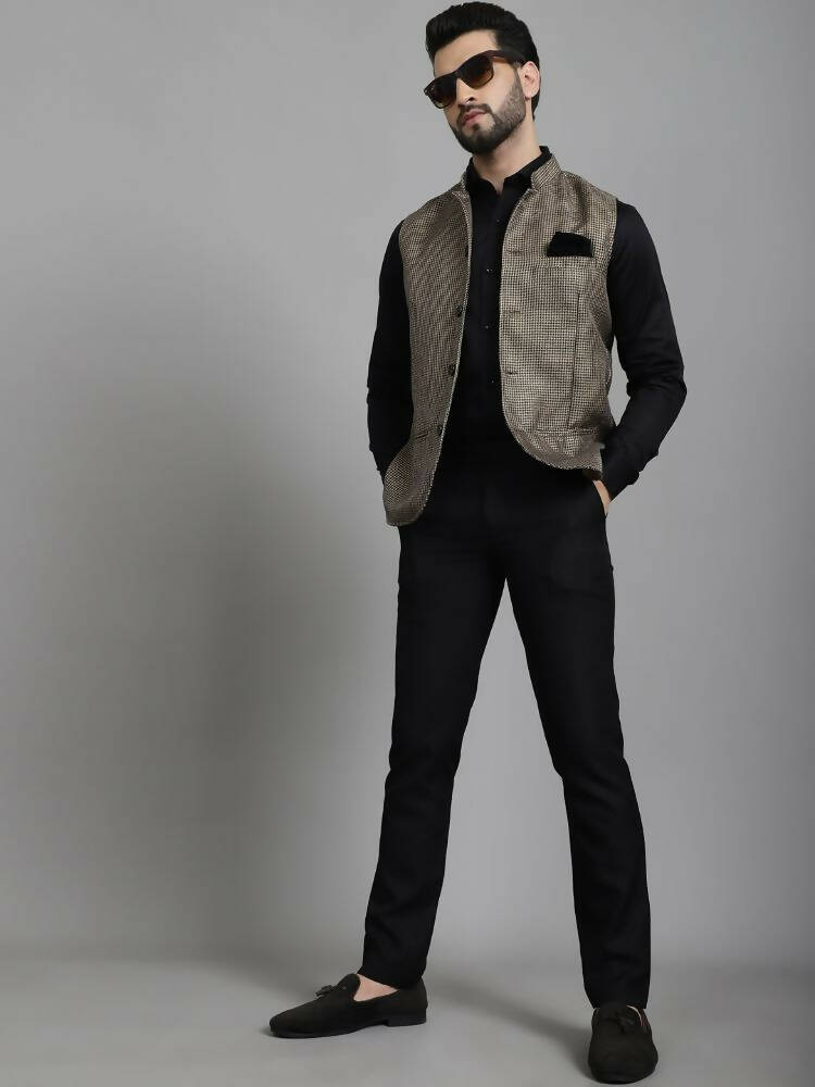 Even Apparels Nehru Jacket With Welt Pockets - Beige | Swadesiicart