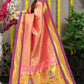 Jyoti Fashion Women's Baby Pink Banarasi Silk Zari Woven Saree with Blouse | Swadesiicart