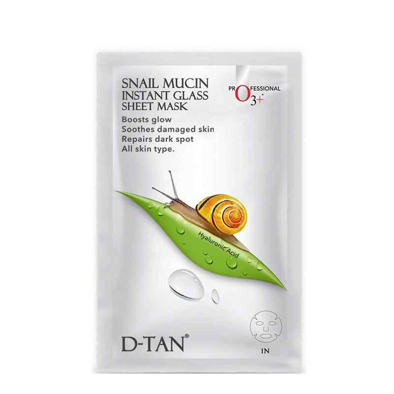 Professional O3+ Snail Mucin Instant Glass Sheet Mask - Swadesiicart