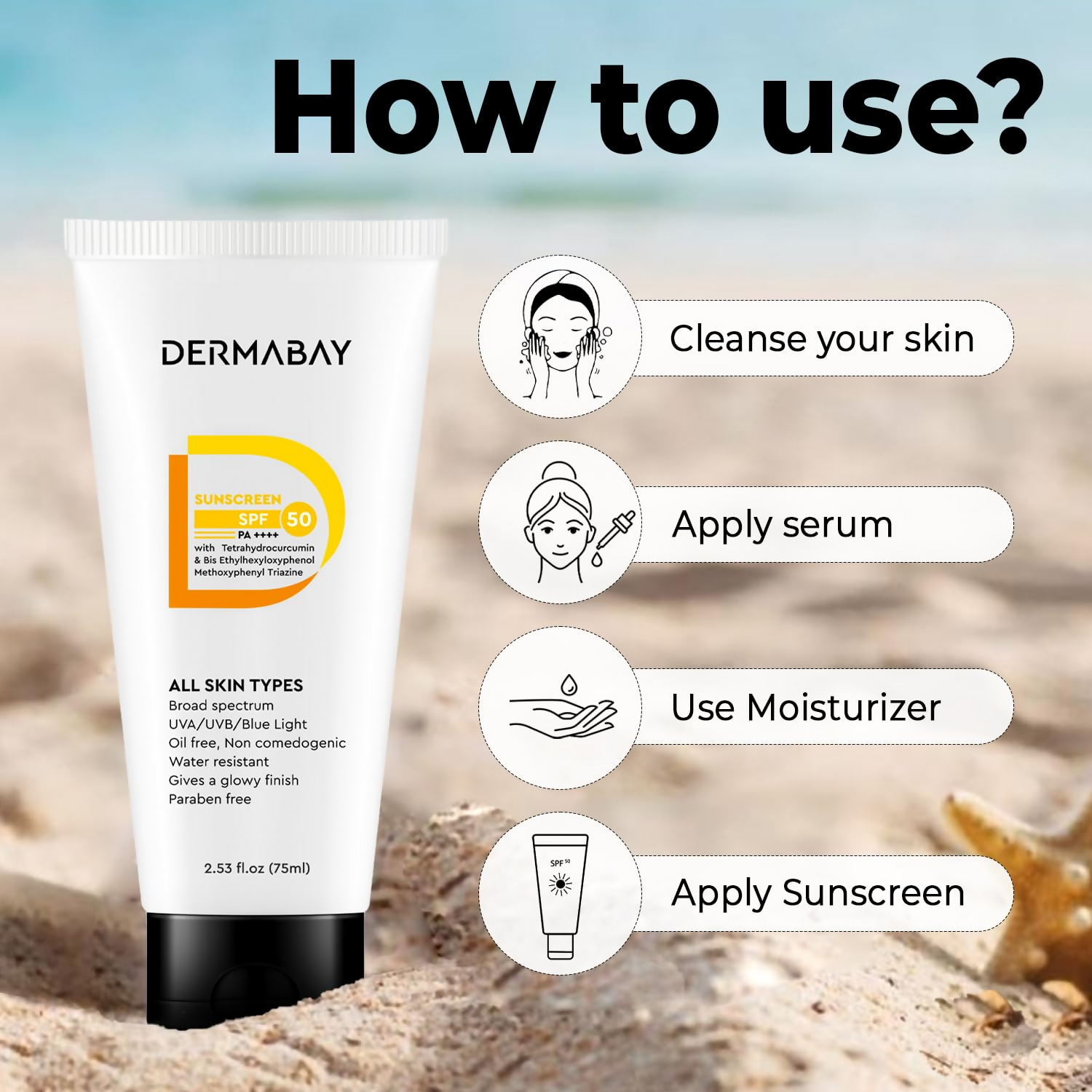 Dermabay Sunscreen SPF 50 PA++++ | Swadesiicart