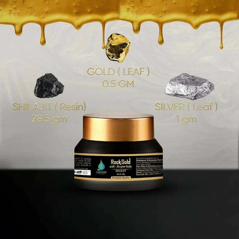 Vedapure Rockgold Well Fix Your Body Gold & Silver Sj Resin - Limited Time Offer - Swadesiicart