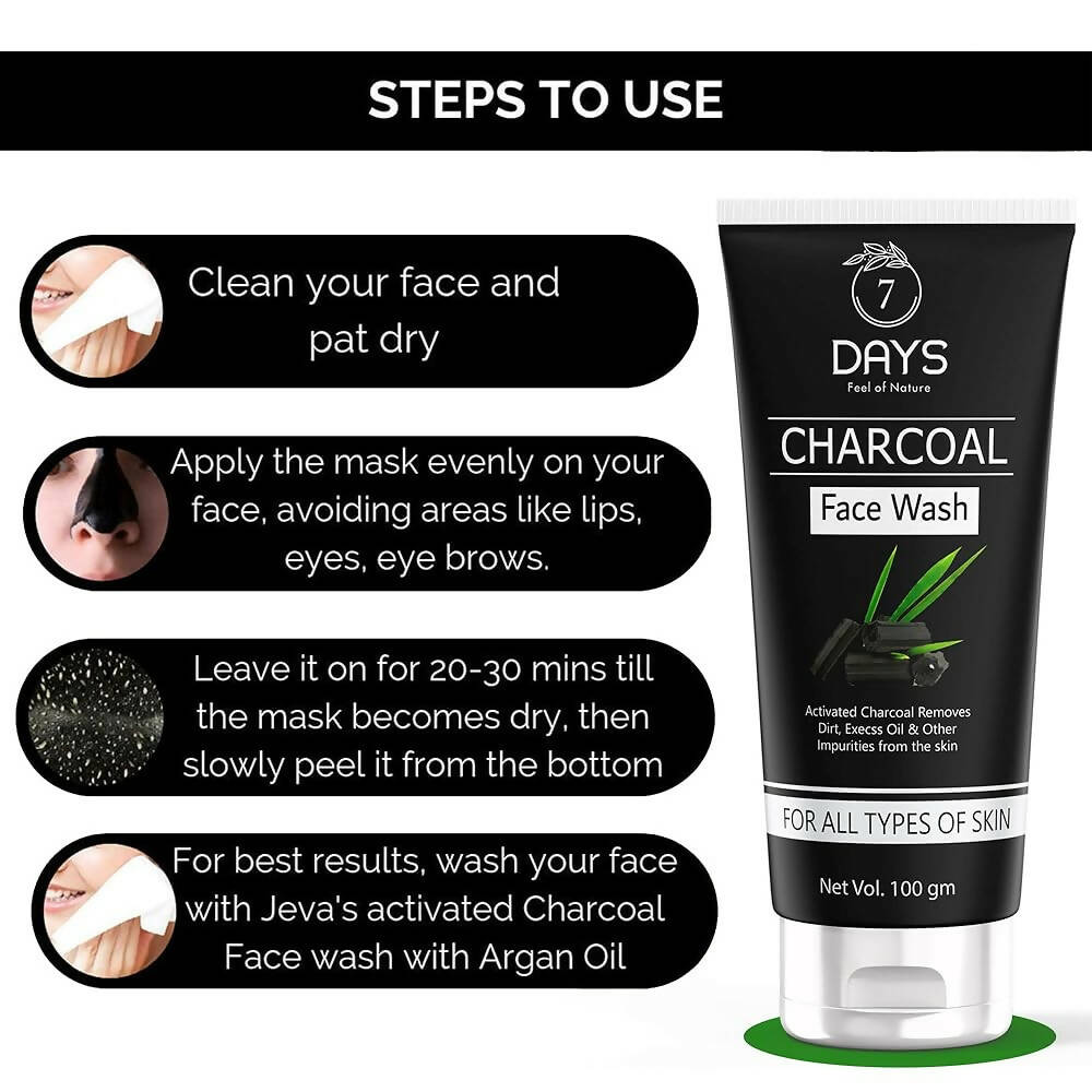 7 Days Activated Charcoal Face Wash - Swadesiicart