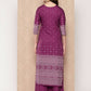 Ahalyaa Women's Traditional wear Kurta Set - Purple | Swadesiicart