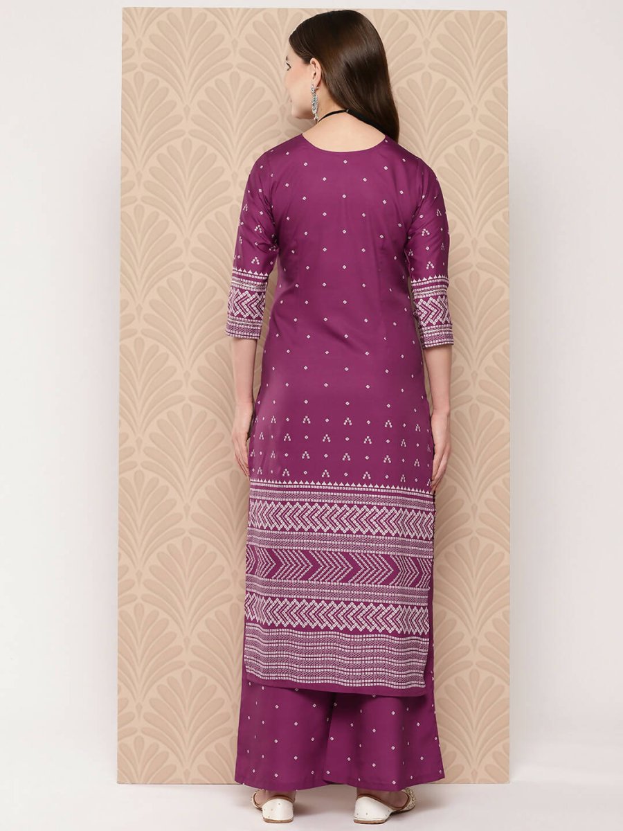 Ahalyaa Women's Traditional wear Kurta Set - Purple | Swadesiicart